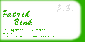 patrik bink business card